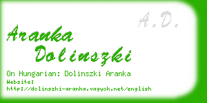aranka dolinszki business card
